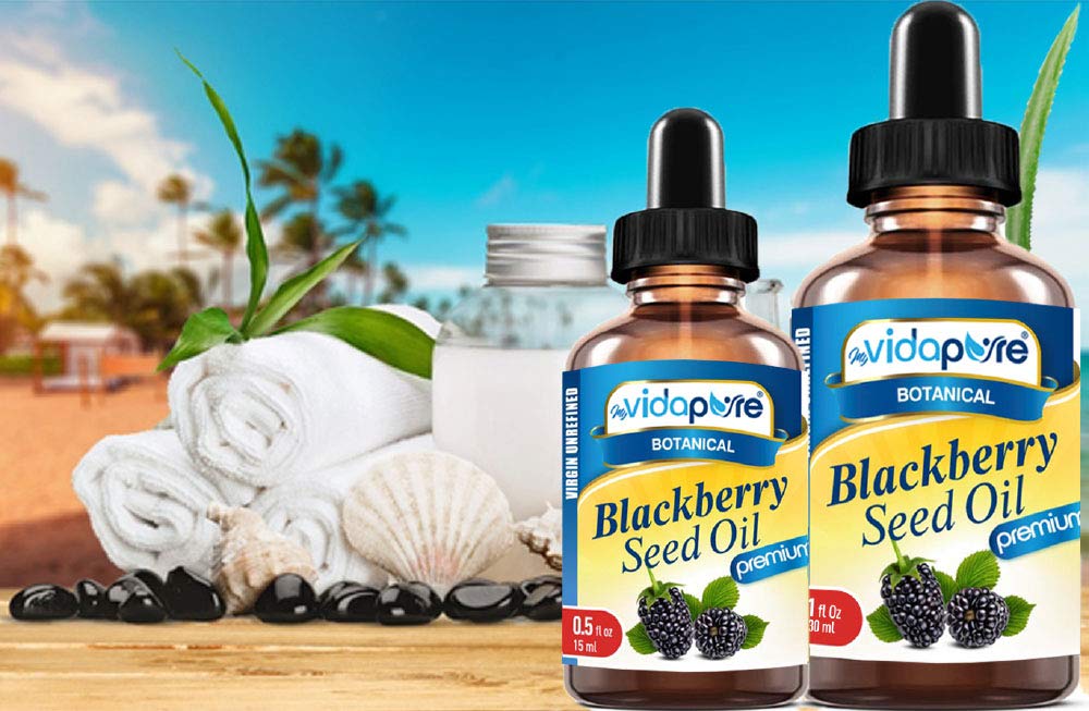 MYVIDAPURE BlackBerry Seed Oil Wild Growth RAW 100% Pure Virgin UNREFINED Undiluted for Face, Body, Hair, Lip, Nails (1 Fl Oz)