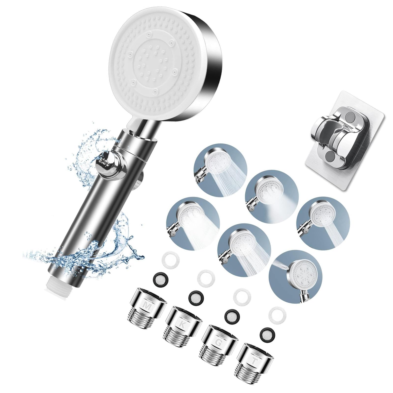 Amazon.co.jp: シャワーヘッド 節水 シャワー 高水圧 6階段モード 水流
