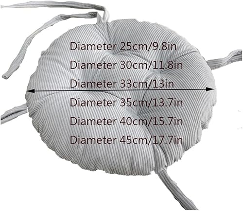 Miniatura 3 de Cojín de asiento redondo de pana gruesa con lazos, antideslizante y súper suave, para cocina, taburete de bar, comedor, 11.8 pulgadas, 13 pulgadas,