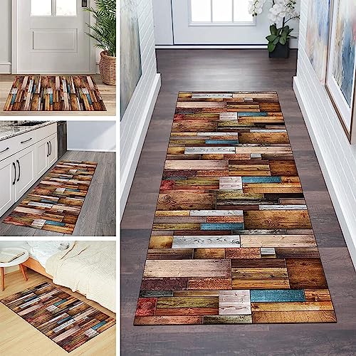 Alfombra para pasillo lavable y antideslizante ZBOLI en color marrón suave 7