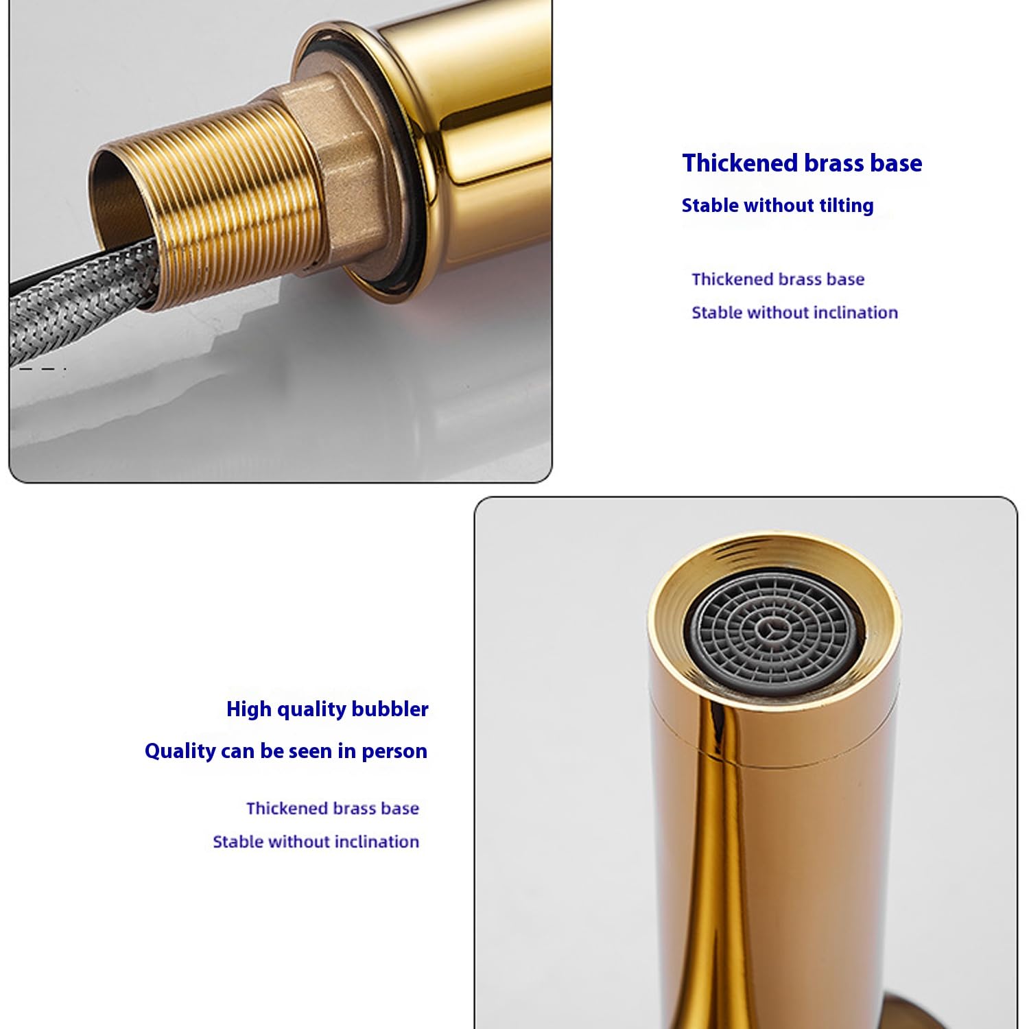 Genérico Grifos de Sensor automático para Lavabo de baño, Grifo Mezclador sin Contacto con Control de Agua Caliente y fría, grifos de Lavabo Alto con Acabado Dorado