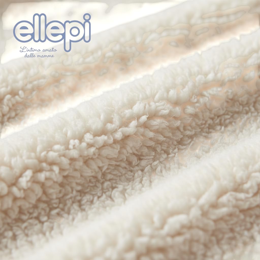 Ellepi Manta de cuna 70 x 90 cm – Exterior 100% algodón natural, interior de borreguillo muy cálida (beige)