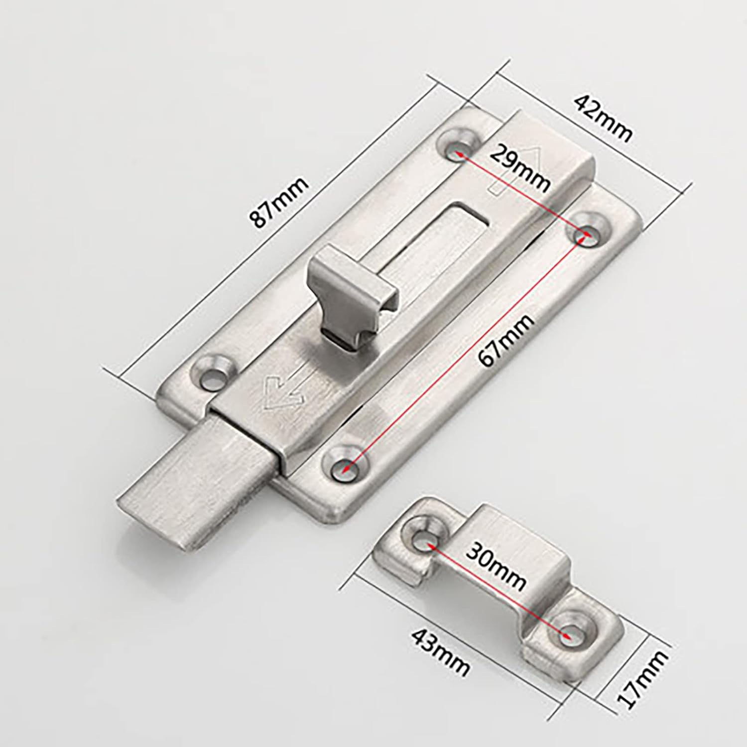 バレルボルトドアラッチ 304 ステンレス鋼の厚みのあるドアスライドラッチロック フレンチドア複合ドア木製ドア用
