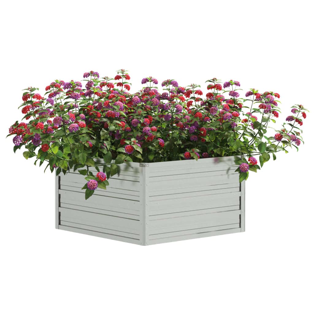 Jardinera de Acero Galvanizado Plateado 129x45 cm Arriate de Balcones Aire Libre Accesorio para Jardín Macetero de Metal Duradero Huerto Urbano Patios para Flores Hierbas Verduras