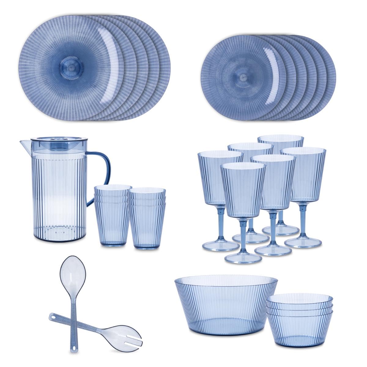 Quid Vajilla de Ps – Poliestireno Sunset 30 piezas para 6 personas