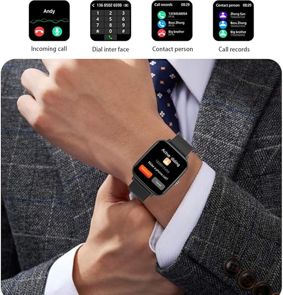 P6 Smartwatch IP68 Waterproof Impermeabile Full Touch Great Screen Health Smart Watch con Sport Frequenza Cardiaca Sonno di Monitoraggio del Sonno E Funzione di Chiamata BluetoothNero