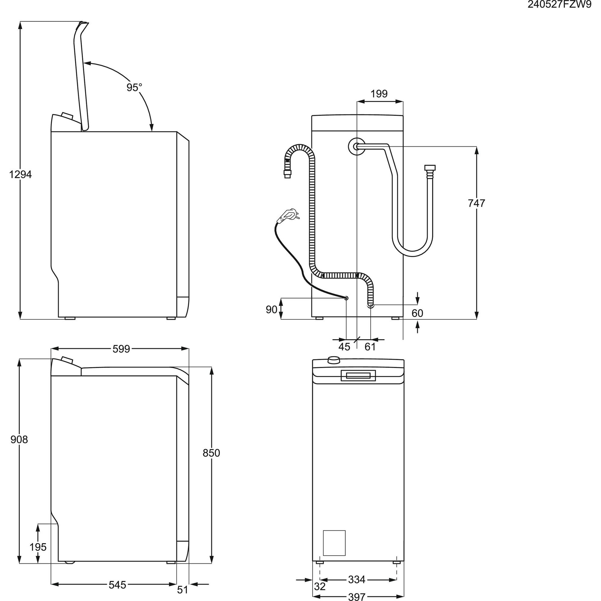 AEG Waschmaschine Toplader Serie 6000 ProSense 6 kg 1400 U/min Inverter Motor LTR6A41460