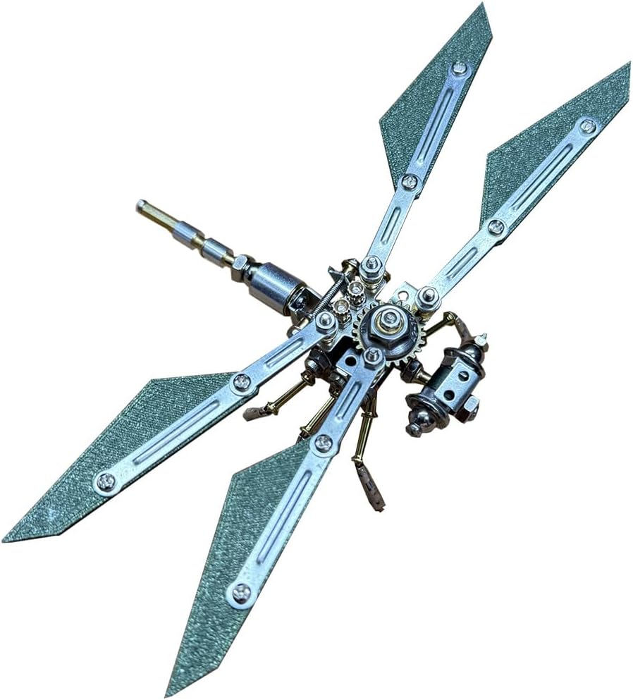 3D Metal Puzzle Model, Steampunk Dragonfly Mechanical 3D Metal Insect Jigsaw Puzzles Assembly Kits, Home Decor Display Xmas Gifts for Adults and Teens (126 PCS)