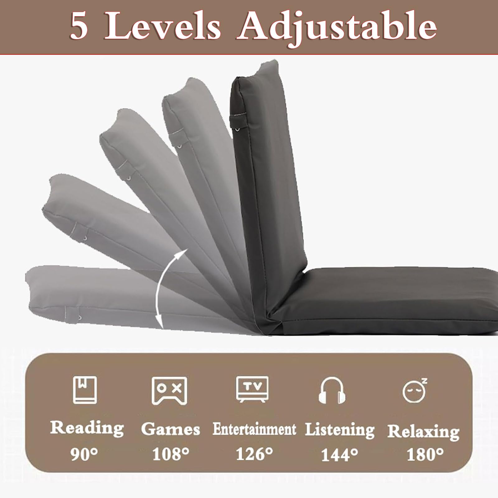 Japanischer Beinloser Bodenstuhl,japanischer Tatami-Stuhl,Erkerfenster-Lazy Chair,Tatami Meditationsstuhl Im Japanischen Stil,Passt Sich Den KöRperkonturen An,FüR Lesen,Spielen,Meditieren