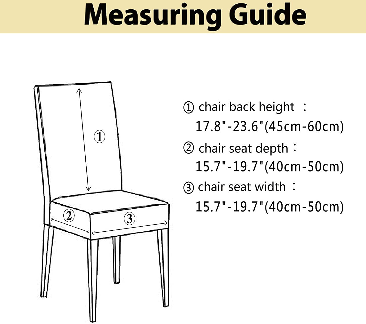 House of Quirk Elastic Chair Cover Stretch Removable Washable Short Dining Chair Cover Protector Seat Slipcover (6 Chair Cover, Dark Grey Fern),Polyester 4