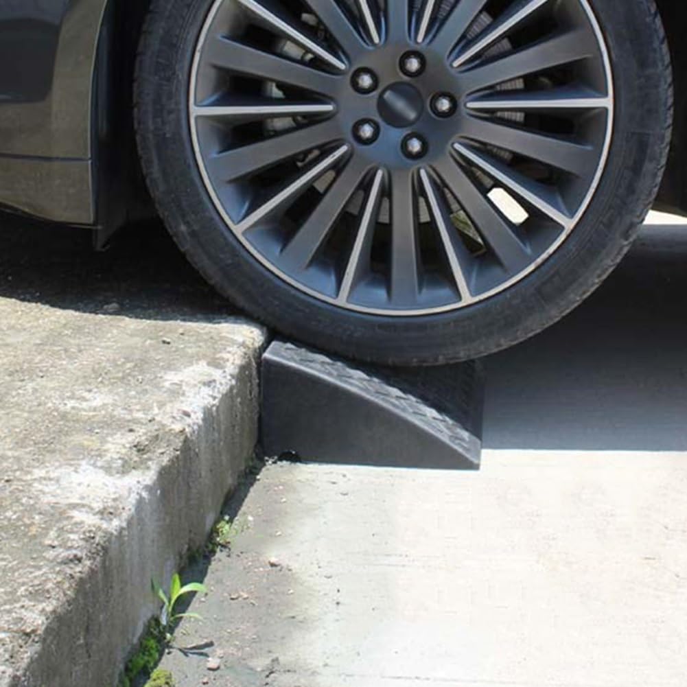 Plastikowa Rampa krawężnikowa, Rampa Progowa o Wysokości 17 cm, Przenośna Rampa, Rampa Podjazdowa. Nadaje się do Chodników, Samochodów, Rowerów, Motocykli, Podjazdów