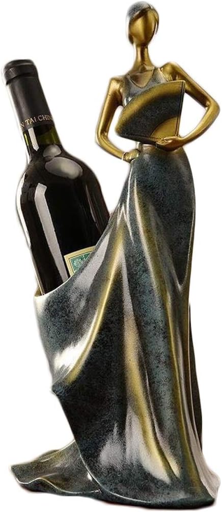 Home bar Wine Rack Wine Bottle Holder Creative Resin Folding Fan Wine Bottle Rack Hand-Painted Tabletop Wine Rack Living Room Table Decoration for Home Kitchen Dining Room (Color : B)