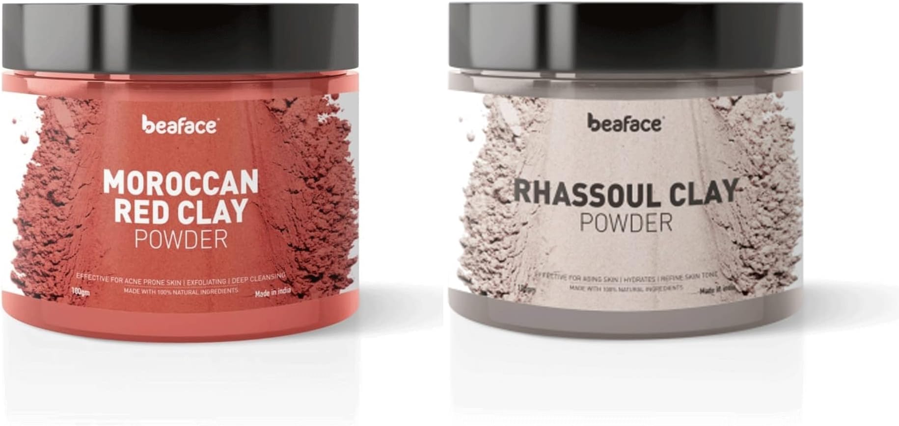 Combo Pack Of Moroccan Clay Powder (Ghassoul Clay) - 100Gm | Rhassoul Blemishes, Pimple-Free (Pack 2)