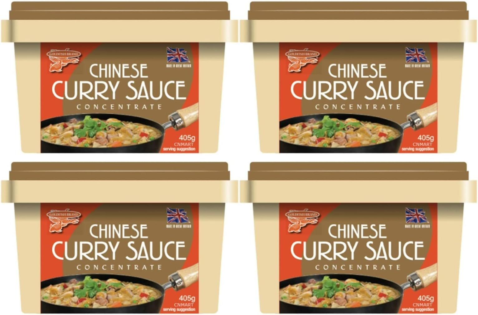 Goldfish Chinese Takeaway Curry Sauce Paste Concentrate 405g Original (Pack of 4), by CNMART
