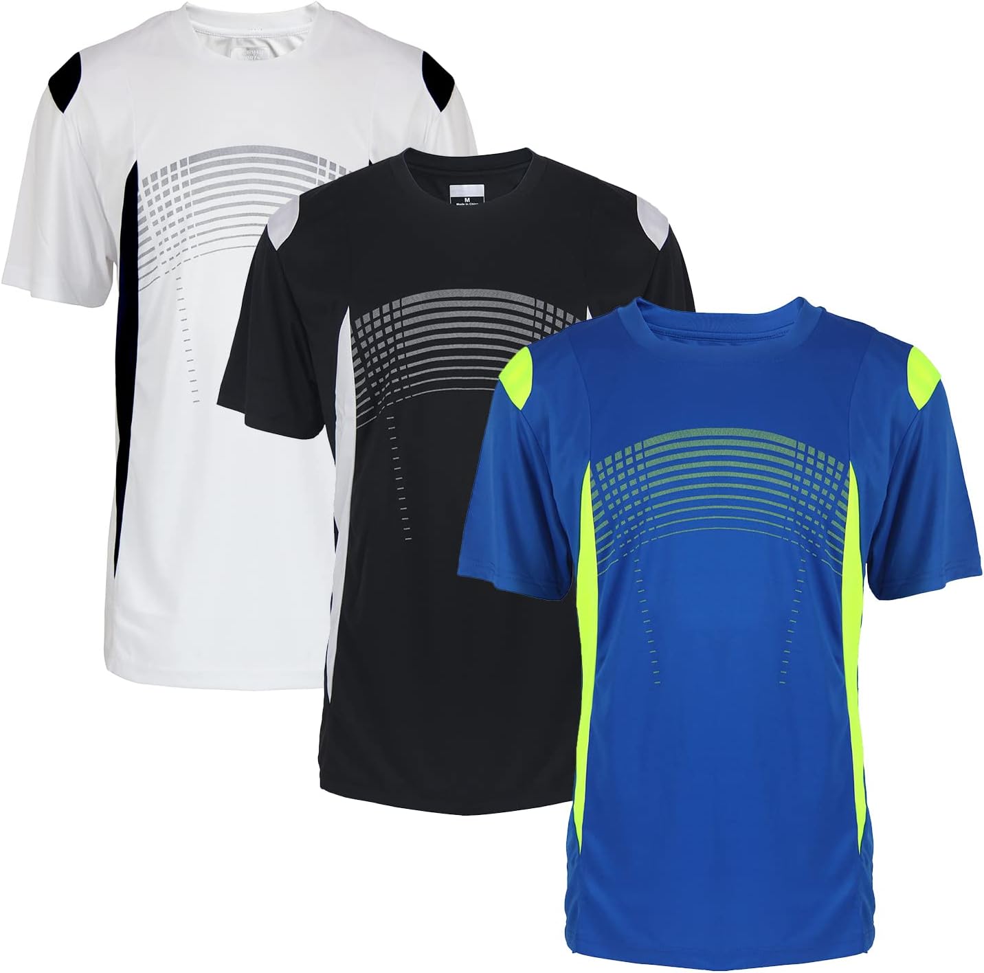 Facitisu Mens Crew T-Shirt Moisture Wicking Active Quick Dry Running Fitness Short Sleeve