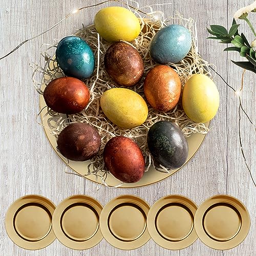 Lot de 6 assiettes décoratives - En PVC doré - Diamètre : 33 cm - Assiettes en plastique pour décoration de table individuelle