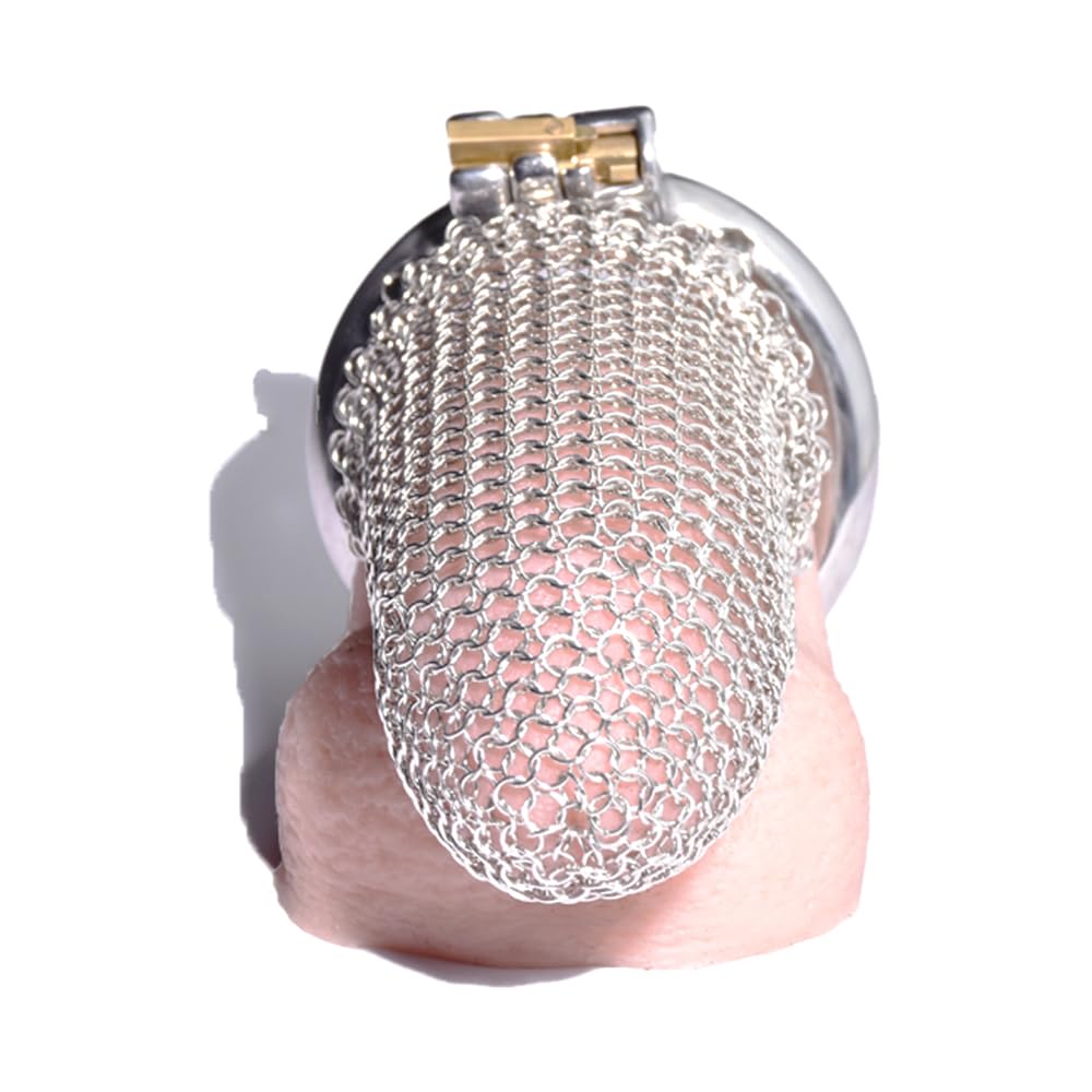 Metal Chastity Cage for Men Small Flat Chastity Cage Uomo Sissy Cintura Di Castità Maschile Metallo Cock Cage Erotitici Sexy Per Coppie (55MM,195#)