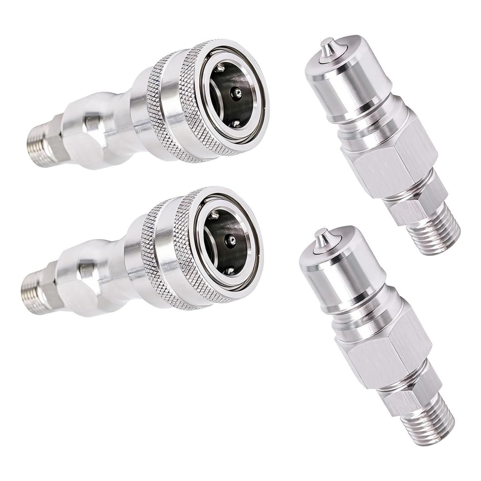 Fabater Szybkozłączki Hydrauliczne M14 do M16, 2 Szt | Pasuje do minikoparki , wymiana adaptera szybkozłącza ze stali nierdzewnej za pomocą taśmy uszczelniającej