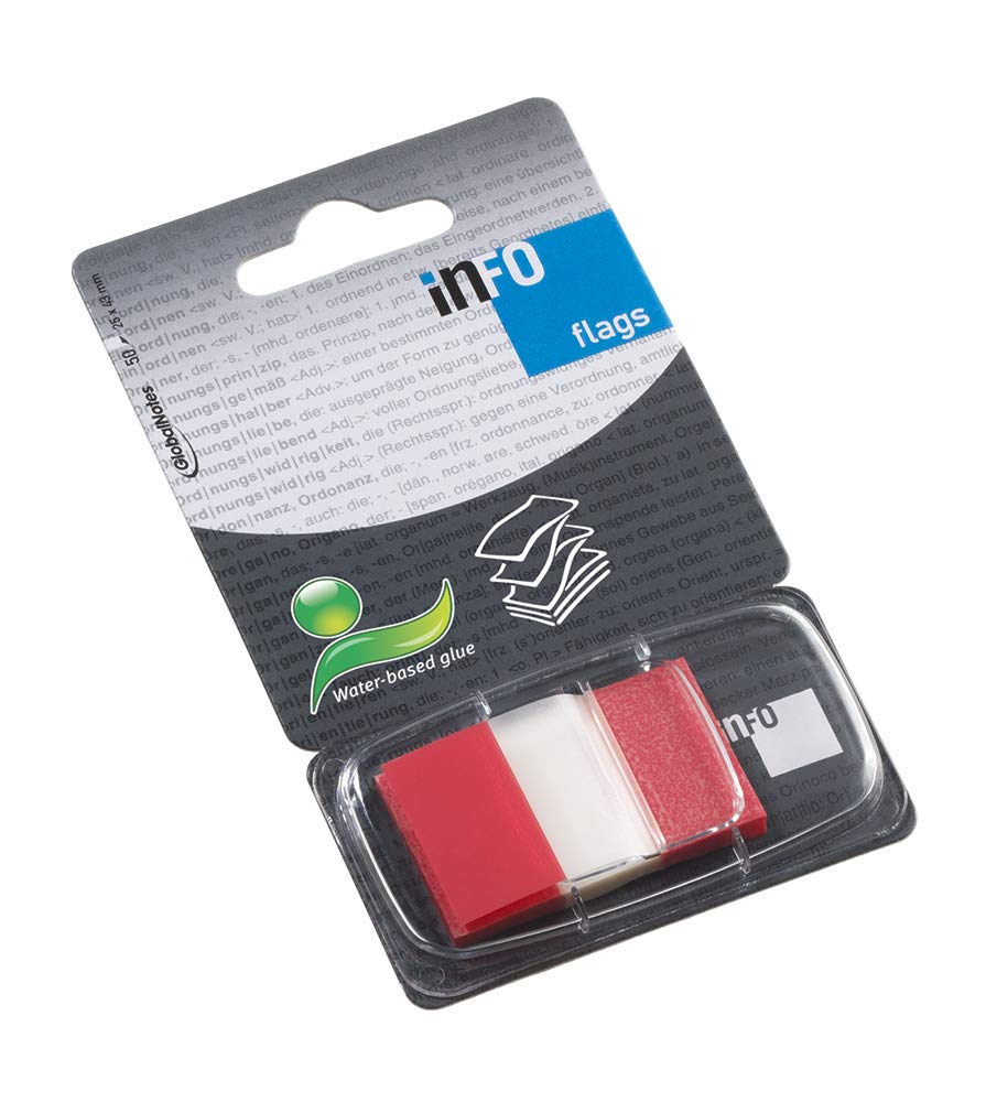PET Index im Spender, transparent/rot, 50 Blatt pro Spender, 25 x 43mm, 24 Karten pro Pack