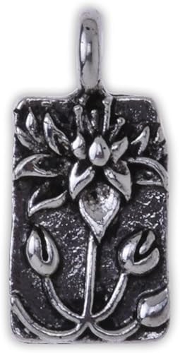 20pcs 0.709x0.354in aleación de zinc metal flor encanto, loto flotante, joyería de loto, plata antigua