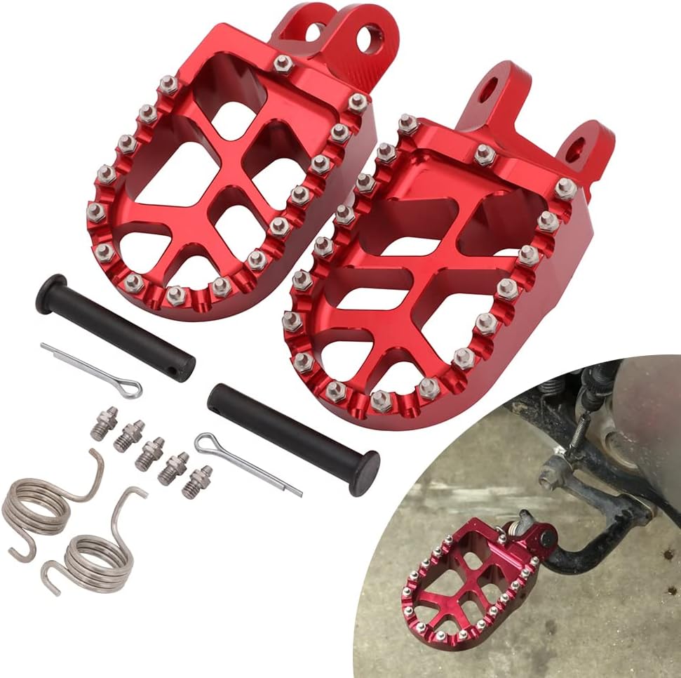 JFG RACING Dirt Bike Foot Pegs,Billet Footpegs Pedal Rest
