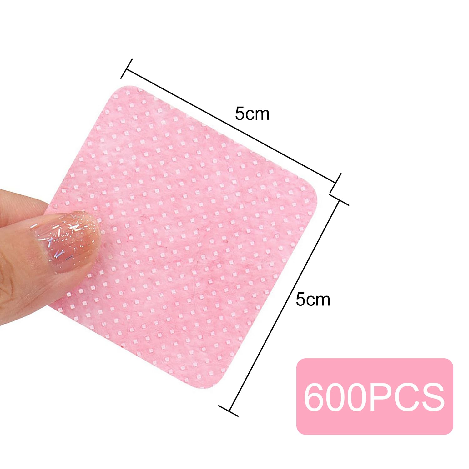 YPYMOD 600 Pezzi Salviette per Senza per Unghie, Unghie Rimozione Pulizia Pads per Rimuovere Smalto e Gel per Unghie Fai da te e Saloni (Rosa)