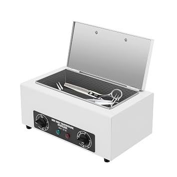 300W High Temperature Metal Tool Cleaner Machine, 110V Autoclave Dry Heat Cleaning Box with Temperature Control & Timer, Nail Salon Sterilizer for Beauty, Barber, Lab, Dental