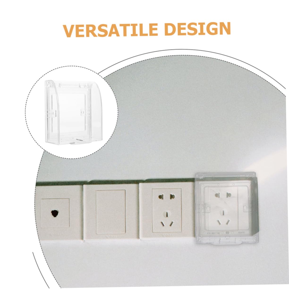 3pcs Transparent Babyproof Electric Socket Covers Safety Wall Outlet Guard Plug Protectors Easy Install Shock Prevention for Home Nursery