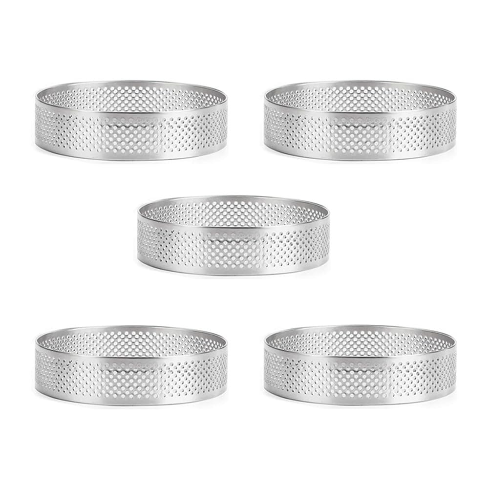 CTRLZS 8cm Tart Ring Mousse Molds Circle Cutter Pie Ring Heat Perforated Cake