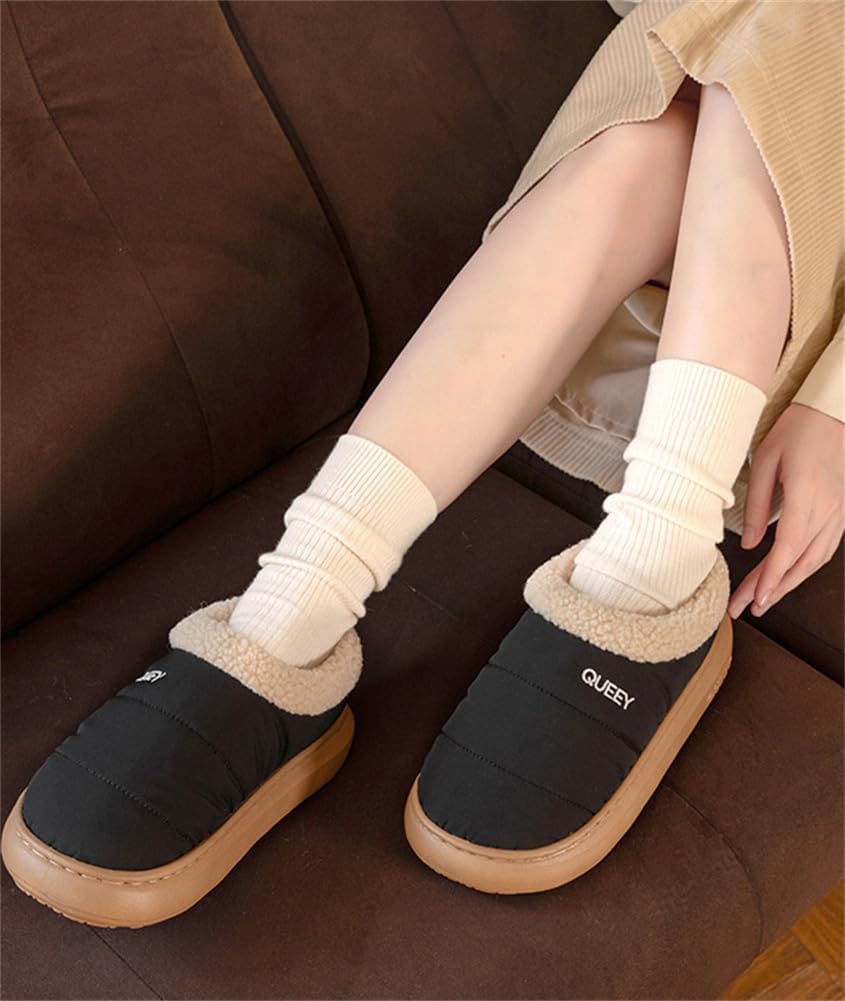 Epsion Women Men's Winter Waterproof Slippers Indoor/Outdoor House Shoes Non-Slip Cozy Fleece Lined Warm Slip-On Slipper - Image 4