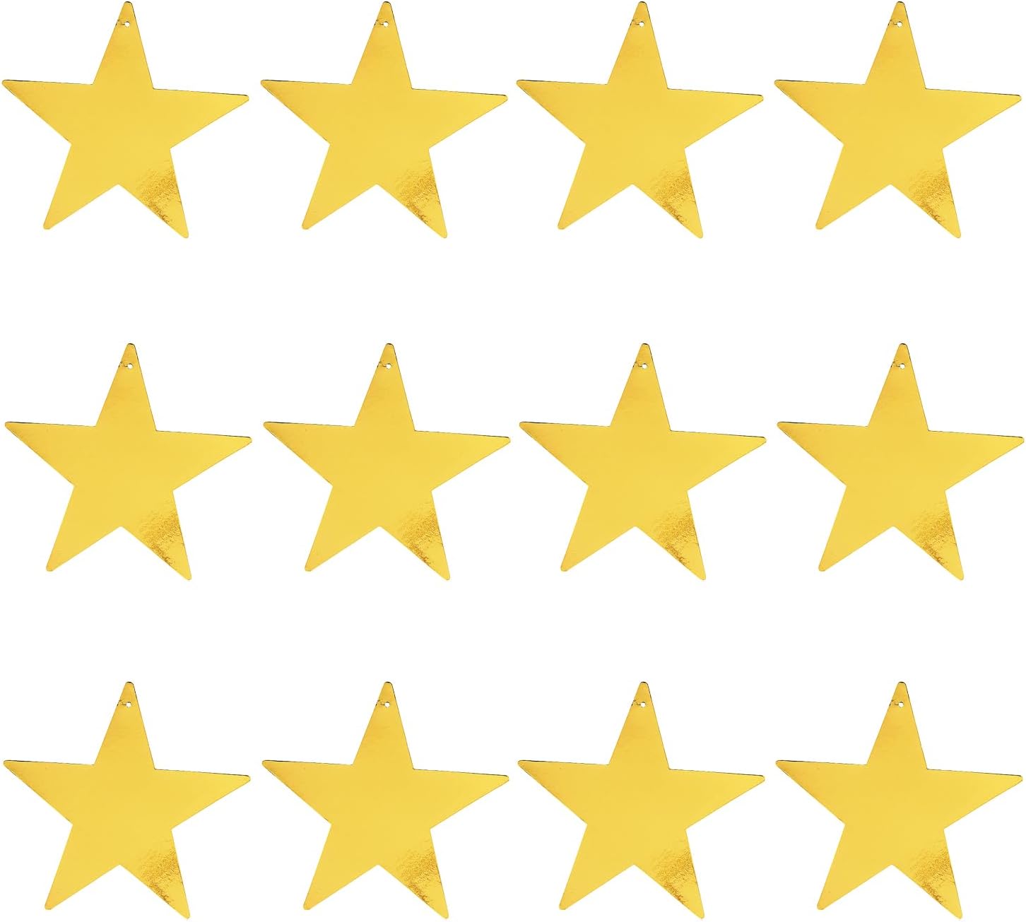 Fun Express Gold Foil Cardboard Star Cutout 12" - 1 Dozen Gold Star Cutouts
