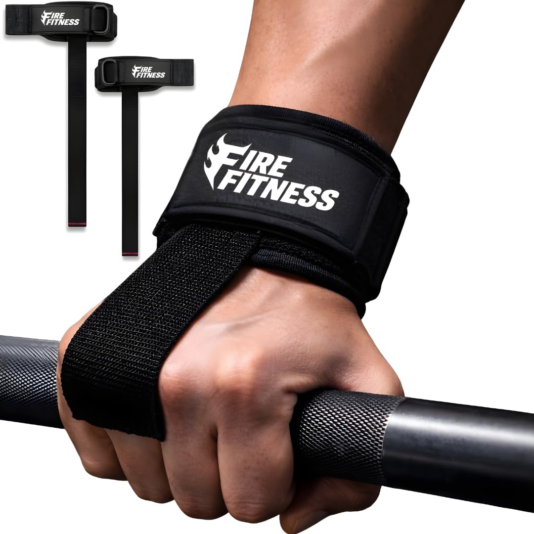 Wrist Straps for Gym Hand Grips Wrist Band Support Activated Deadlift Weight Lifting & Heavy Bodybuilding Training Wrist Strap | Black | Free Size-picture-13