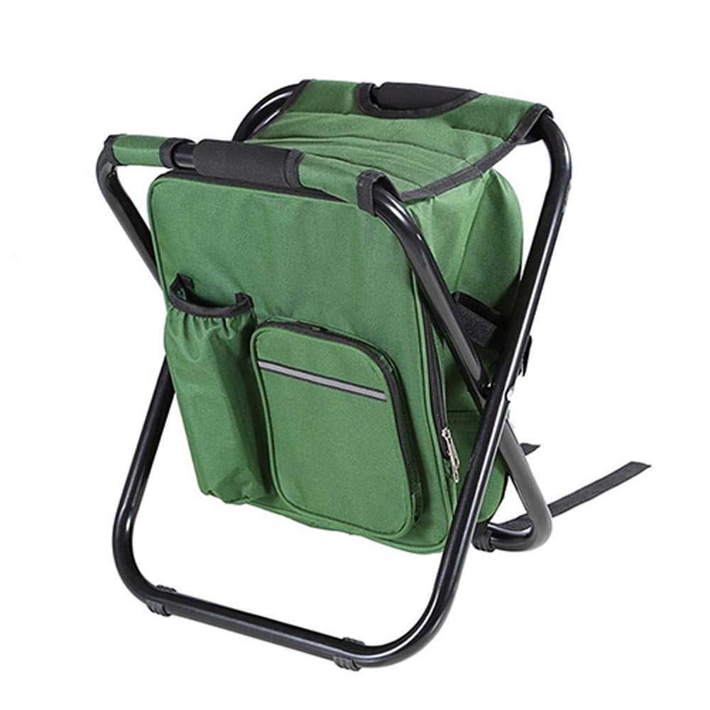 Sgabello pieghevole da esterno, zaino portatile con dispositivo di raffreddamento isolato, per campeggio, pesca, escursionismo, attività in spiaggia