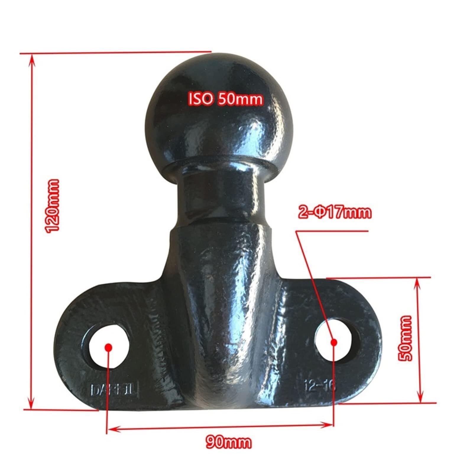 Zaczep przyczepy, Zaczep Holowniczy 50 Mm Kuty Kulowy Kula Holownicza Z Gęsią Szyją Części Do Przyczep(Black)