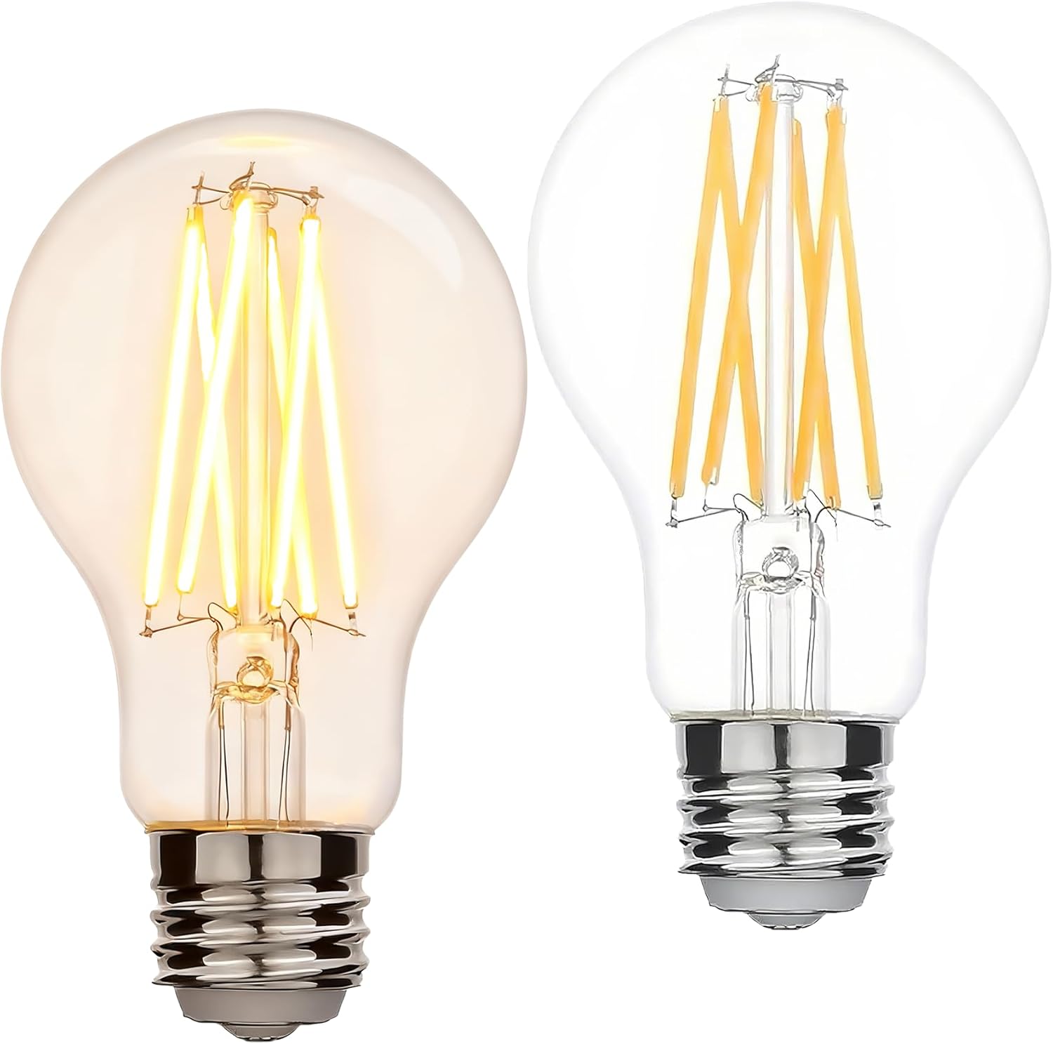3 Way Light Bulbs Warm White 3000K, A19 Clear LED Light Bulbs 60 Watt Equivalent, Three Way A60 Dimmable E26 Base Warm Light Bulb, 2 Pack (3000K)