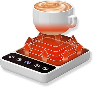 Kannino Coffee Mug Warmer Electric Coffee Cup Warmer for Desk Smart Mug Warmer with 12H Timer, 8H Auto Shut Off Coffee Cup Warmer, 6 Temp Settings Mug Warmer for Coffee, Tea, Milk and Beverage