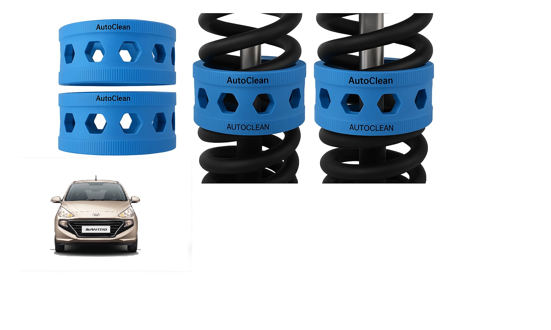Autoclean Front Coil Spring Rubber Buffer Kit for Santro [1998-2018] | Size B | Increases Car Height, Shock Absorber & Suspension Stabilizer Cushioner-picture-13