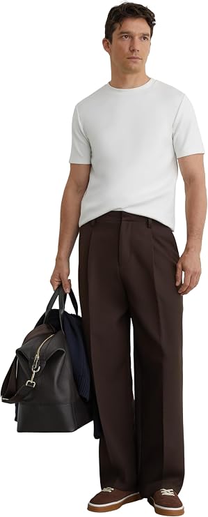 REISS Mens' Bradley SS Interlock Crew Neck T-Shirt