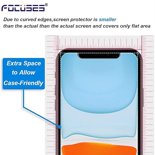 Miniatura 7 de Focuses Protector de pantalla para iPhone 11, protector de pantalla compatible con iPhone XR. Película de vidrio templado antiluz azul para iPhone