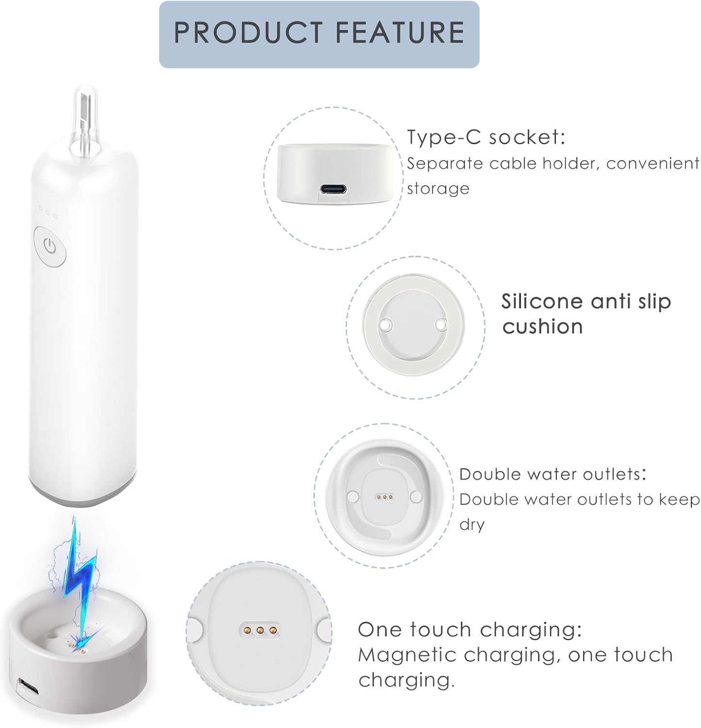 Charger Base for Laifen Wave Electric Toothbrushes LFTB01-P/ LFTB01-A/ LFTB01-S,Electric Toothbrush Charger Dock and Toothbrush Stand Compatible with Laifen