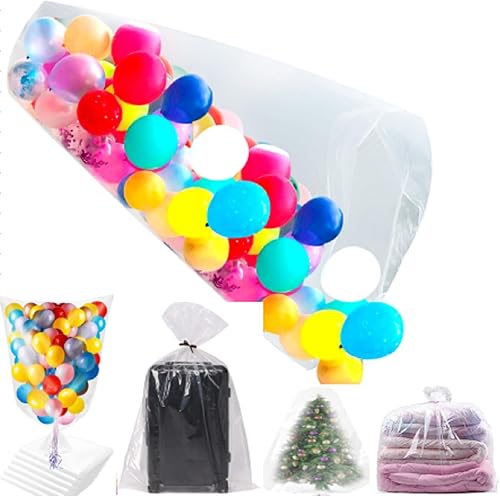 3 bolsas grandes para globos, bolsas gigantes transparentes para transporte, bolsa transparente para globos, bolsa de almacenamiento de edredón de