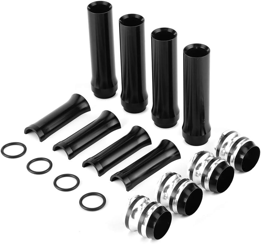 XTevu Pushrod Tube Cover Set Black Aluminum Lower Tubes