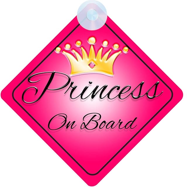 mybabyonboard UK Princess on Board Car Sign for Children/Baby Girls Non Personalised Character Theme Princess001