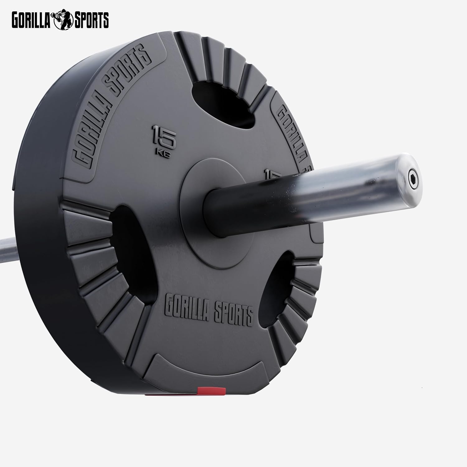 GORILLA SPORTS® Discos de peso olímpicos de 50 mm, individuales o conjunto, 1,25 a 15 kg, discos de levantamiento de pesas, mancuernas, gimnasio en casa