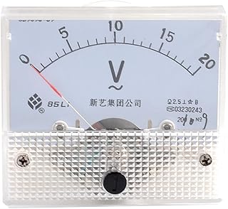 uxcell Beige Screw Mounting Head Voltage Test AC 20V Analog Volt Meter Panel
