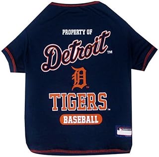 MLB Detroit Tigers Dog T-Shirt, X-Small. - Licensed Shirt for Pets Team Colored with Team Logos. - Premium Stretchable Materials for The Comfort of Your Dog & cat.