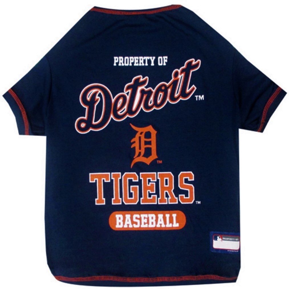 MLB Detroit Tigers Dog T-Shirt, Medium. - Licensed Shirt for Pets Team Colored with Team Logos. - Premium Stretchable Materials for The Comfort of Your Dog & cat.
