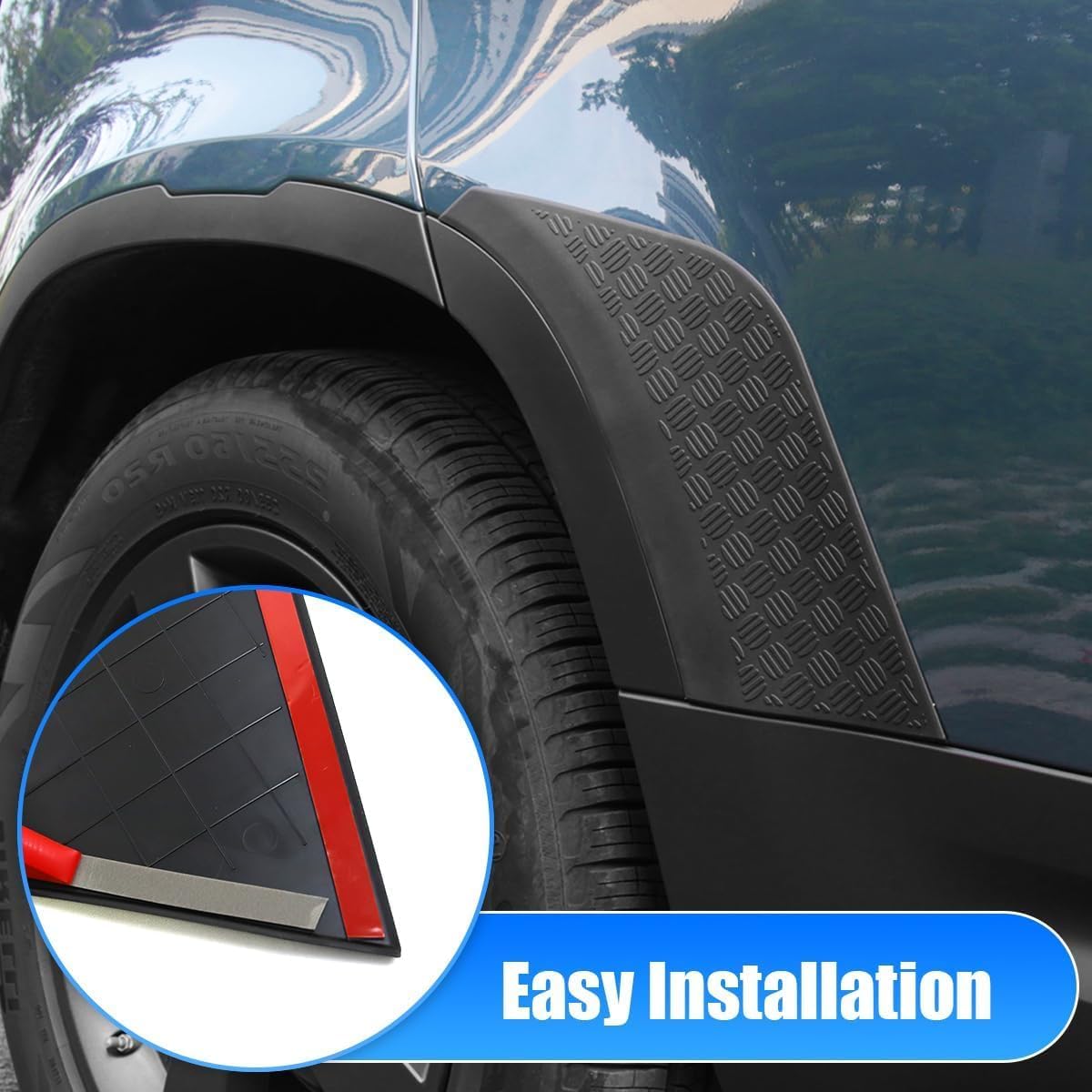 Rear Wheel Arch ABS Black Body Anti-Scratch Protection Cover Trim Kit Compatible with 2020-2025 Land Rover Defender 110 130 Decoration Armor Sticker Trim Exterior Accessories