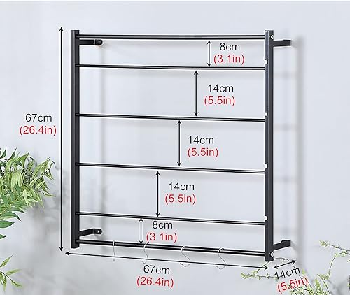 Miniatura 3 de Soporte de cinta para montaje en pared, negro y blanco, cuadrado de metal de 4 capas, organizador de almacenamiento versátil para envolver papel de