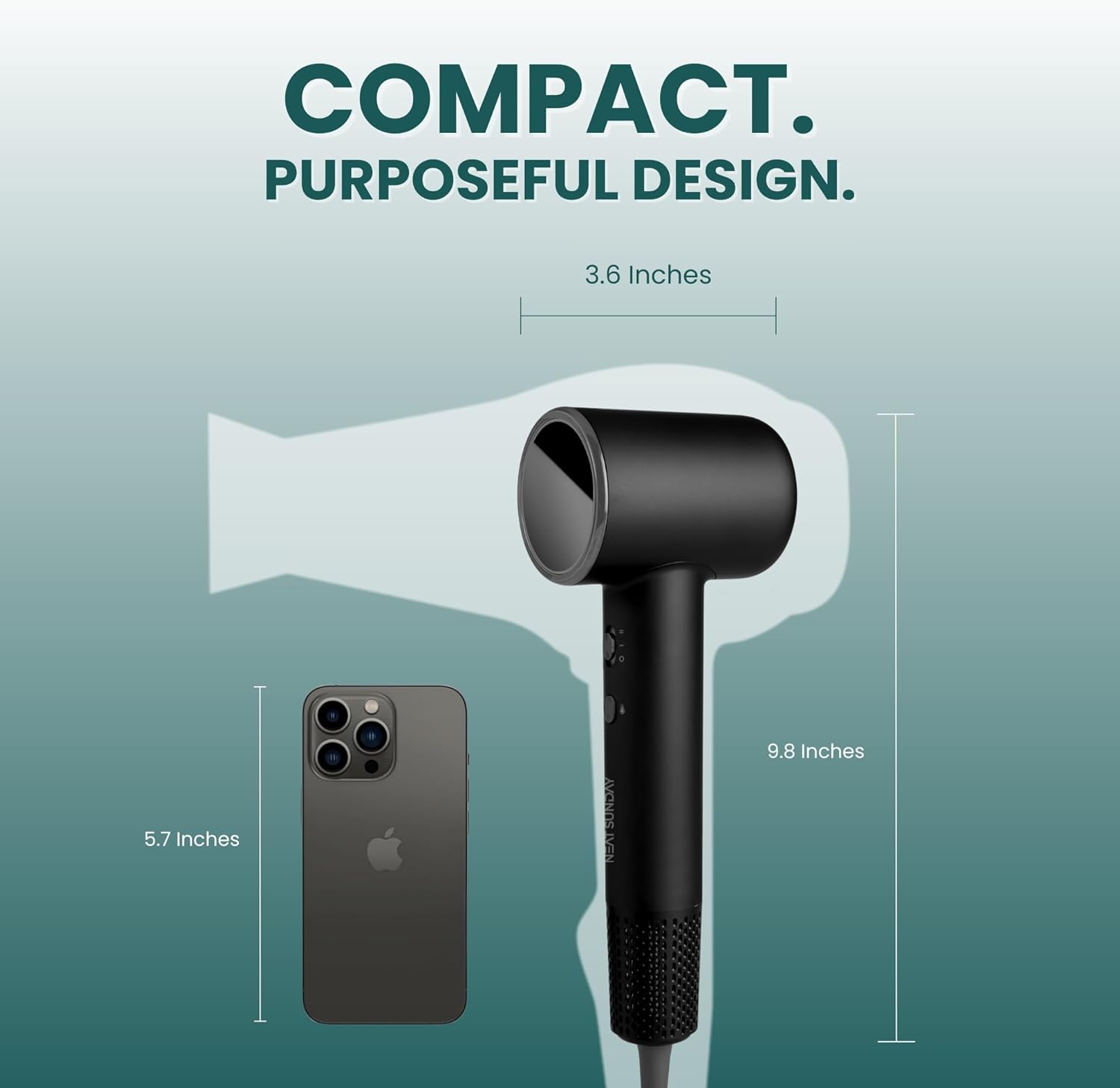 Ionic Hair Dryer - 110000 RPM High Speed Hair Dryer for Men & Women - 200 Million Negative Ions and Noise Reduction - Professional Hairdryer for Frizz Free, Shiny & Soft Hair - Image 8